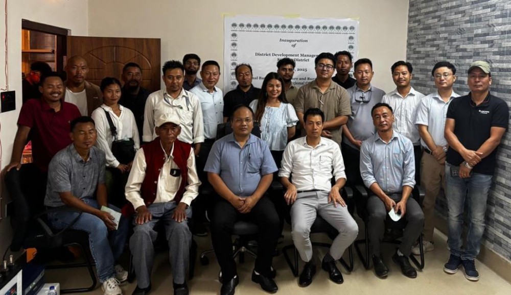 P Bulte, General Manager, NABARD, Nagaland RO along with ADC, Kiphire, HoDs Agri & Allied, SHGs and NGOs during inauguration of DDM, Office NABARD at Medical Ward Kiphire town. (Morung Photo)